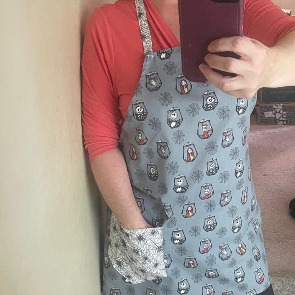 Nightmare Before CMas Characters Apron Fits XLarge Adult Cotton Halloween